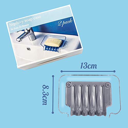 Soap Dish with Drain, Bar Soap Holder for Bathroom, Self Draining