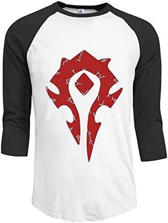 World Of Warcraft Game Orcs &amp; Humans Youth Plain Raglan T Shirt 3/4 Sleeve Vintage