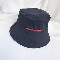 Zhjmgmxg Fisherman Hat Female Spring/Summer/Autumn Outdoor Student Travel Sun Hat/Bowl Cap - Yellow Summer Sun Beach Hats Accessories Wide Brim (Color : Black, Size : Free Size)