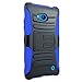 LG Q7 Case, LG Q7 Plus Case, Full Cover Tempered Glass Screen Protector, ATUS Hybrid Dual Layer Protective TPU Case (Blue)