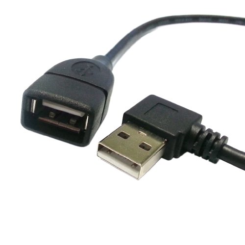 Happy& Shopping Pair Right+ Left Angled 90degree USB 2.0 a Male to Female Adapter Extension Cable