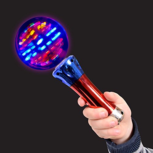 Playlearn Sensory LightUp Spinning Ball Wand Toy Glowing LED Rave Toy