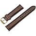 WOCCI Leather Watch Band,Brown Vintage Watch Strap with Gold Stainless Steel Pin Buckle for Men or Women