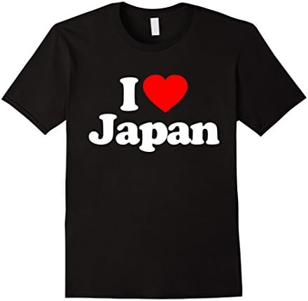 Men's I Love Heart Japan Funny T-Shirt XL Black