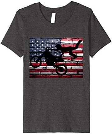 Kids American Flag Motorcycle Motocross Dirtbike Vintage T-Shirt 8 Dark Heather