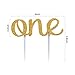 Haperlare Handmade Baby 1st First Birthday Cake Topper Gold One Cake Topper Double Sided Gold Glitter One Birthday Cake Topper First Birthday Cake Decorations