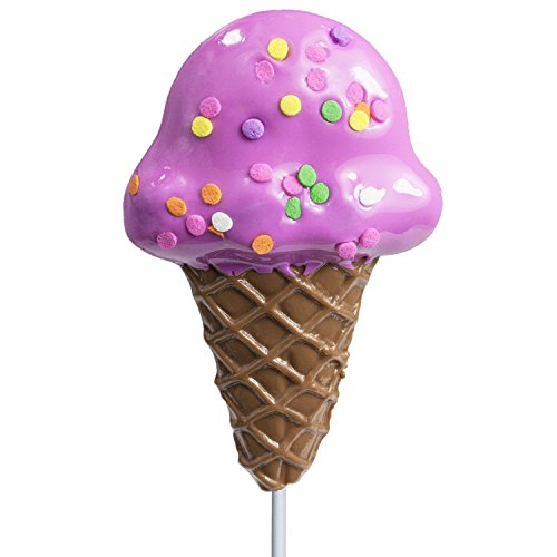 Trendy Ice Cream Cone Neapolitan Flavored Lollipops 100% USA Made (12 Count)