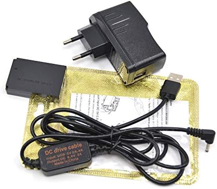 Xennos ACK-E12 5V-8V Power bank charger USB cable+DR-E12 DC Coupler LP-E12 dummy battery+adapter for Canon EOS M M2 M10 M50 M100 camera - (Plug Type: US)
