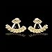 KeyZone 2 Pcs Nice Leaf Ear Stud Front & Back Earrings for Girls (Gold)
