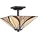 Quoizel TFAS1714VA Asheville Multicolor Stained Glass/Tiffany Semi-Flush Ceiling Lighting, 2-Light 200 Total Watts, 12