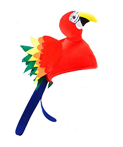 image for Nicky Bigs Novelties Adult Parrot Hats - Parrot Head Hat Tropical Anim