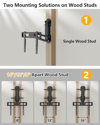 FORGING MOUNT Support TV Électrique au-Dessus de Cheminée avec Télécommande, Support Mural TV Motorisé pour Écrans Plats/Incurvés de 32-85 Pouces jusqu'à 40 kg, Pivotant Inclinable, Max VESA 600x400mm