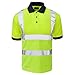 Forever Hi Viz Navy Collar Safety Work Wear High Visibility 2 Tone Polo T-Shirt