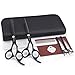 Hair Cutting Scissors Set, Professional Barber Hair Salon Household Children's Stainless Steel Shear Bangs Artifact Thinning Hairdressing Shear with Leather Case (Black)