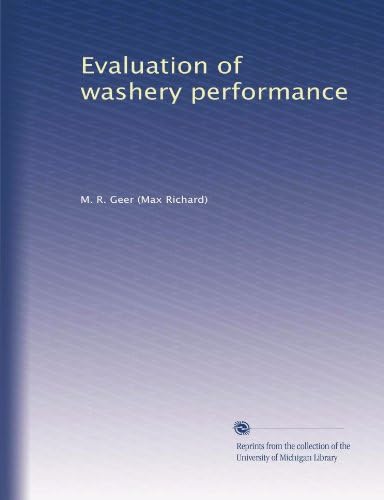 Evaluation of washery performance