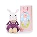Me Too Tiramitu Stuffed Bunny Plush Rabbit Dolls Toys Purple Dress 16 Inches+Gift Bag