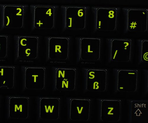 GLOWING FLUORESCENT PROGRAMMER DVORAK NEW KEYBOARD LABELS