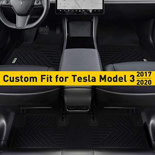 Vanku Complete Set Floor Mats for Tesla Model 3 2017, 2018, 2019, 2020