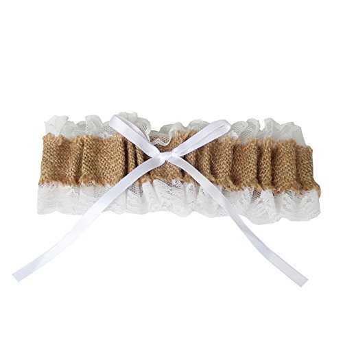ARKSU 5pcs Wedding Sets Flower Girl Basket + Ring Bearer Pillow + Guest Book Pen + Pen Set Holder + Bride Garter Rustic Bridal Wedding Shower Ceremony Anniversary