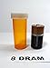 Plastic Prescription Vials/Bottles 100 Pack w/Caps 8 Dram Size-NEW
