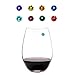 Simply Charmed Magnetic Wine Charms, The Vibrant Collection Set of 8 Glass Markers, to Identify Regular or Stemless Wine Glasses, Handmade Hostess Gift or Fun Wine Gift