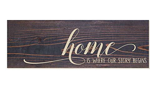 Home is where our story begins rustic wood wall sign 6x…