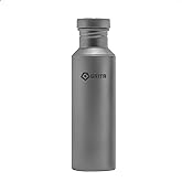 GRITR Titanium Sport Water Bottle 24 fl oz/700 ml w/Nylon Carrier | Ultralight Leakproof Reusable Outdoor Accessory for Traveling, Camping, Backpacking, Hiking, Sports, Everyday Use