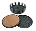 Game of Thrones Drink Coaster Set with Holder- House Sigil Beverage Coasters - Set of Four Faux Sandstone Coasters- Cork Backed