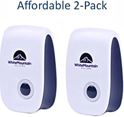 Ultrasonic Pest Repeller | Effective Pest Control Product for Homes | Rodent Repellent | CockRoach Repellent | Spider Repellent | 2-Pack Non-Toxic Electronic Pest Control Device by Whitemountain
