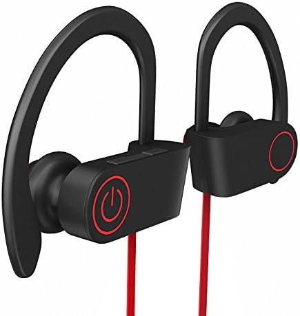 Wireless Bass Headphones ,HOMEWINS Best Wireless Sports Earphones HD Stereo Loud Bass Noise Cancelling Workout Headphones - Running Headphones - Sport Headphones - IPX7 Waterproof Headphones (Red)