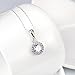 Sterling Silver Round Cut Cubic Zirconia Halo Pendant Necklace for Women, 18 inches