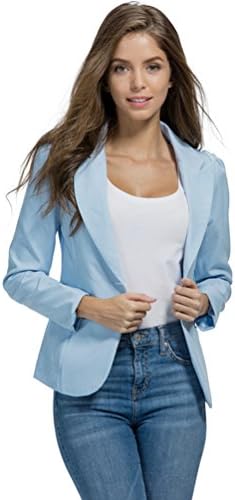 SiYuan Blue Women's Women's Boyfriend Blazer Tailored Suit Coat Jacket S
