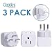 Israel, Palestine Travel Adapter Plug by Ceptics with Dual Usa Input - Type H (3 Pack) - Ultra Compact- Safe Grounded Perfect for Cell Phones, Laptops, Camera Chargers and More (CT-14) primary