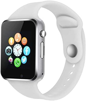 Smart Watch Bluetooth Fitness Tracker Qidoou Android iOS Compatible Smartwatch of SIM SD Card Slot, Waterproof Pedometer Sleep Calorie Monitor Call/Message Music Clock for Men Women Kids (White)