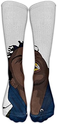 A Hipster With A Golden Teeth On His Back Unisex Cotton Pattern Crew Socks Long Socks For Men And Women