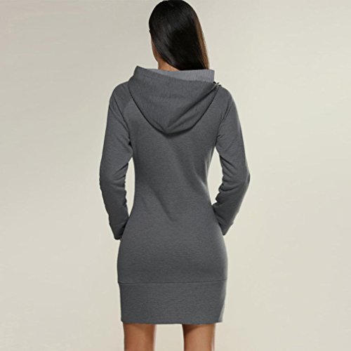 Long Hoodie Sweatshirt,Kintaz Women's Turtleneck Hooded Pullover Sweatshirts Outerwear Jacket Coat Long Hoodie with Kangaroo Pockets(4 Colors, Plus size available) (Dark Gray, Women Size:4XL)