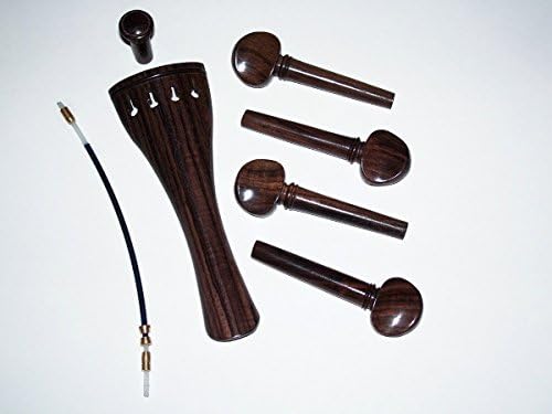 A 3/4 Set Polished Rosewood Pegs, End Pin and 4 string Tail Piece Violin VWWS