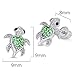 925 Sterling Silver Rhodium Plated Green Turtle Cubic Zirconia Screwback Baby Girls Earrings