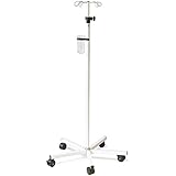1x Megro Height Adjustable Deluxe Drip Stand, Steel, Safety Catch Pack of 5)