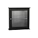 Teamson Home Chesterfield Removable Wall Wooden Medicine Cabinet with 1 Fixed Shelf 2 Storage Spaces and 1 Waffle Texture Glass Door, Espresso