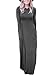 Dearlovers Women Round Neck Long Sleeve Plain Maxi Casual Dress Small Size Dark Grey