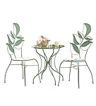 Metal Leaf Table and Chair Set, 3-Piece
