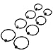 PiercingJ 8pcs 6-12mm Stainless Steel Captive Bead Ring CBR Hoop Helix Tragus Ear Lobe Earring Nose Ring