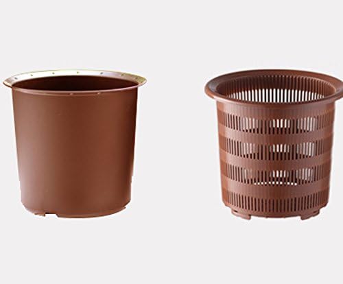 Orchid Pots Flower Plant Pots with Net Cup for Healthy Roots Double Round Root Control (1 Set, Brown)
