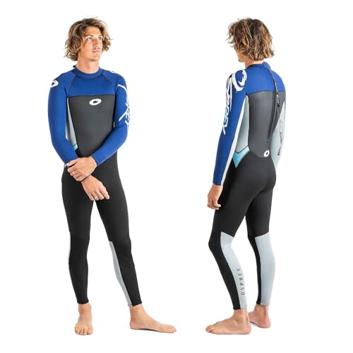 Osprey Traje de Neopreno para Hombre de Longitud Completa de 3 mm, para Verano, Surf, Buceo, Origen, Azul Marino, L Alto