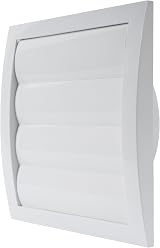 Repa Market White 6in Exhaust Hood Vent with Shutters Flange Mesh view 9