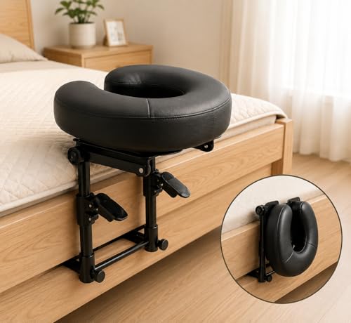 KONOVOLY Massage Headrest for Bed, Massage Home Mattress Top Massage Bed Head Extension Kit, Adjustable Headrest Face Cushion Massage Table at Home, Face Down Pillow After Eye Surgery (Black)