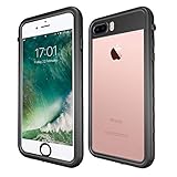 iPhone 7 Plus/8 Plus Waterproof Case [5.5inch], Binager IP68 Certified Full Body Protection, Built in Screen Protector with Touch ID, Dirtproof Shockproof and Snowproof for Outdoor Sports (Black)