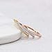 Tri Tone 14K Gold Rose Gold Plated 925 Sterling Silver Cubic Zirconia Stackable Eternity Wedding Band Rings for Women 3pcs Size 6