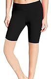 ABUSA Women's Cotton Workout Bike Yoga Shorts - Tummy Control M Black